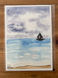 Sail Boat Water Color (5"x7") by Sara Gaver W
