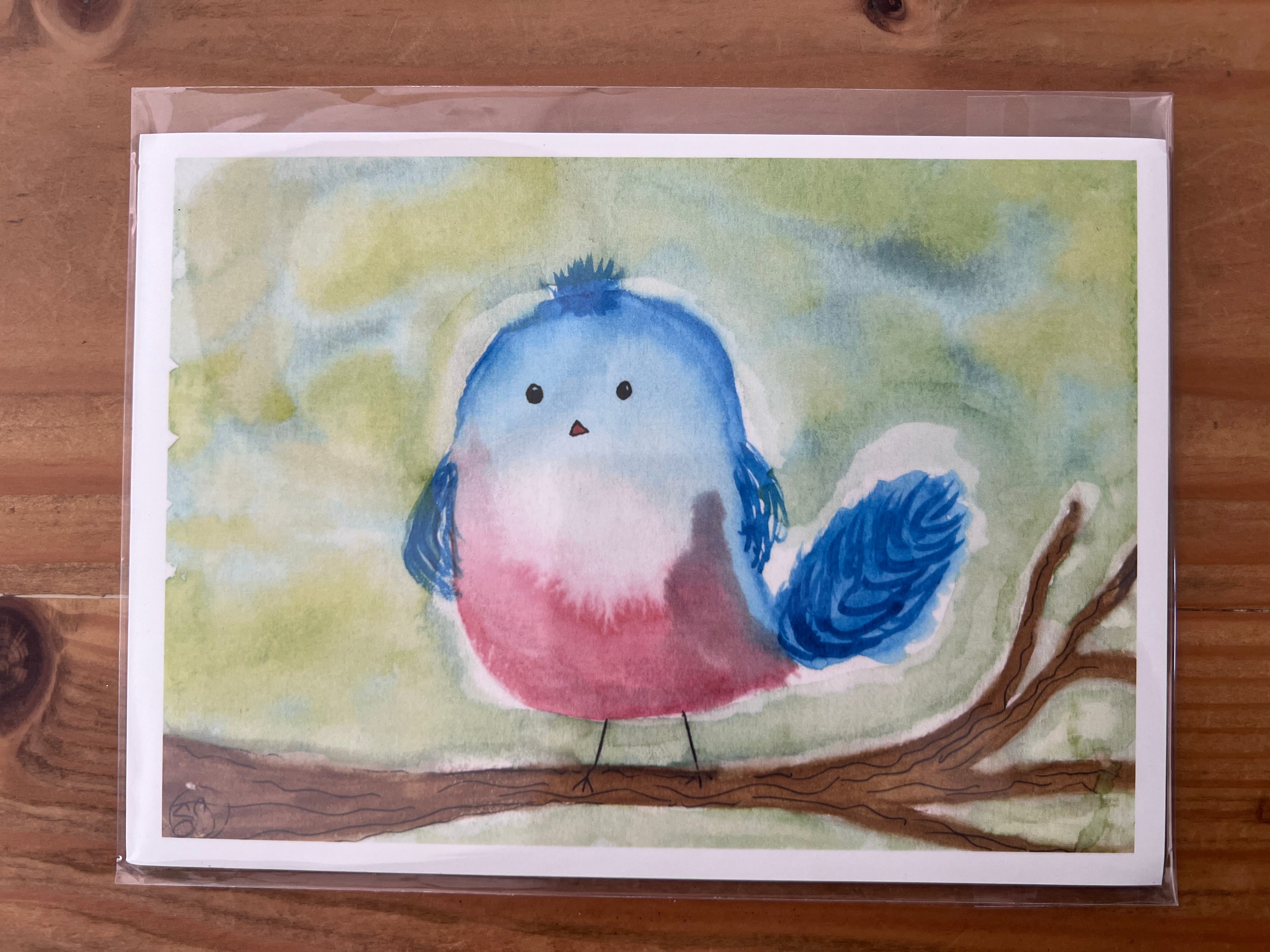 Blue Bird Water Color (5"x7") by Sara Gaver W