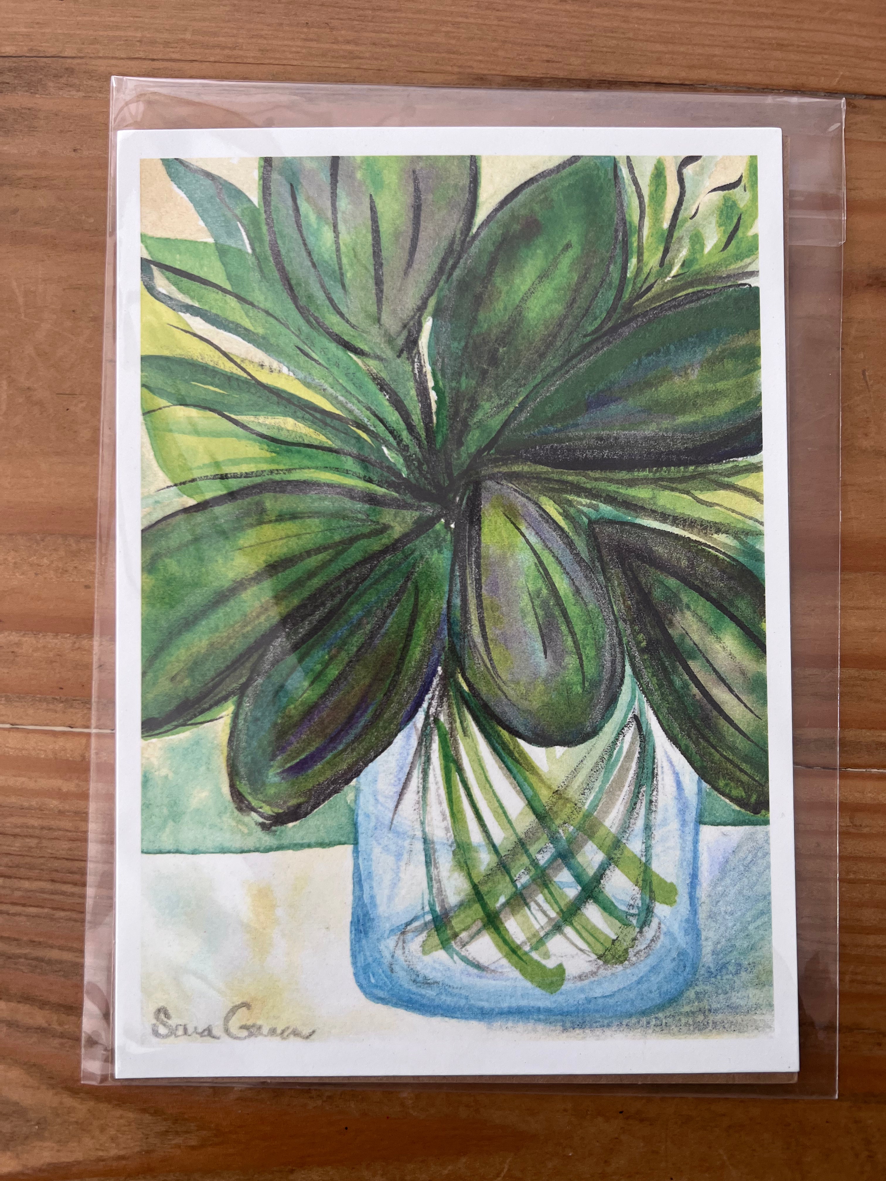 House Plant Water Color (5"x7") by Sara Gaver W