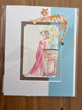 Leaning Tiger by Megan Keylon (8"x10" Matted drawing)