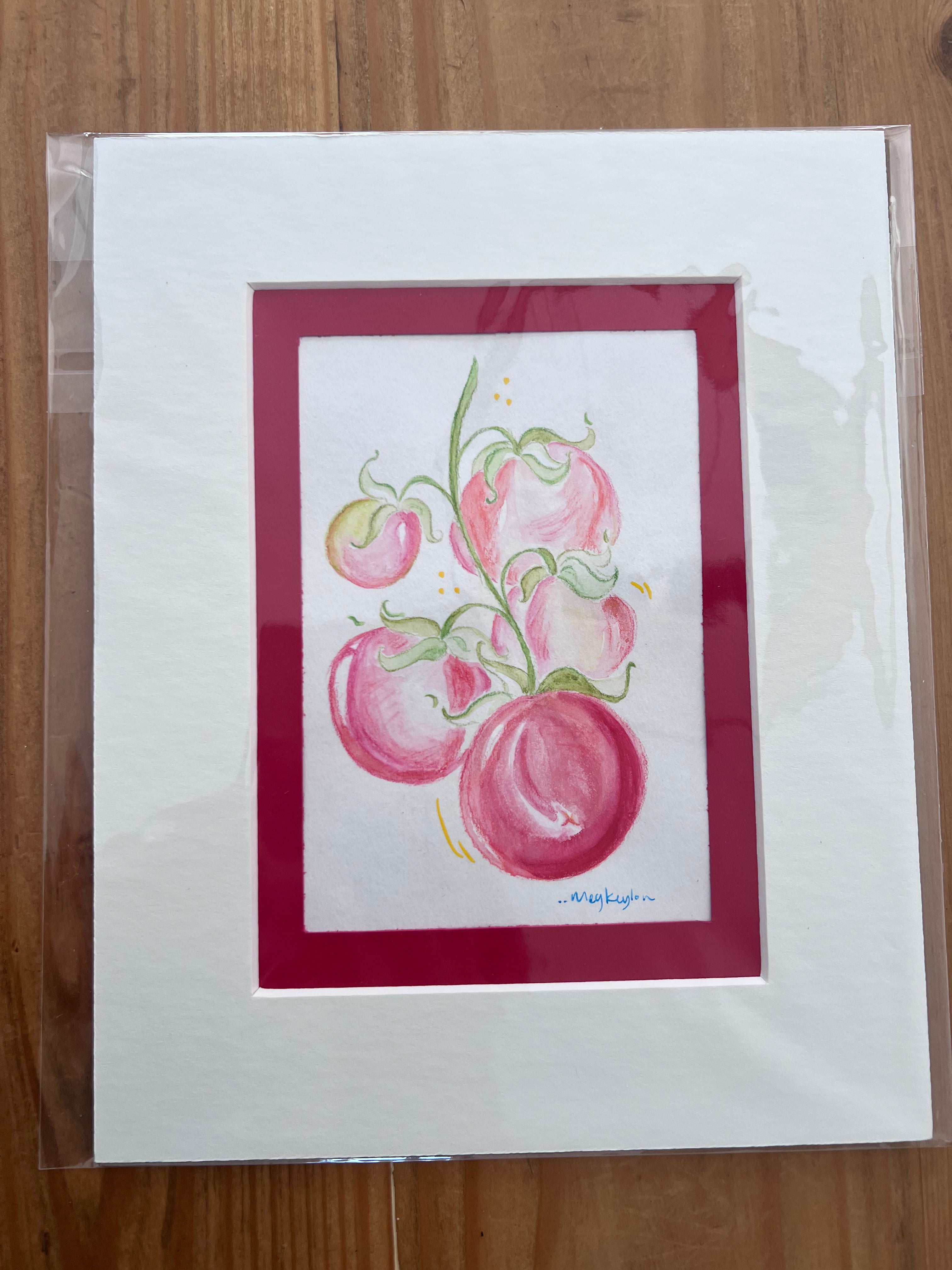 Summer Tomatoes by Megan Keylon (8"x10" Matted drawing)