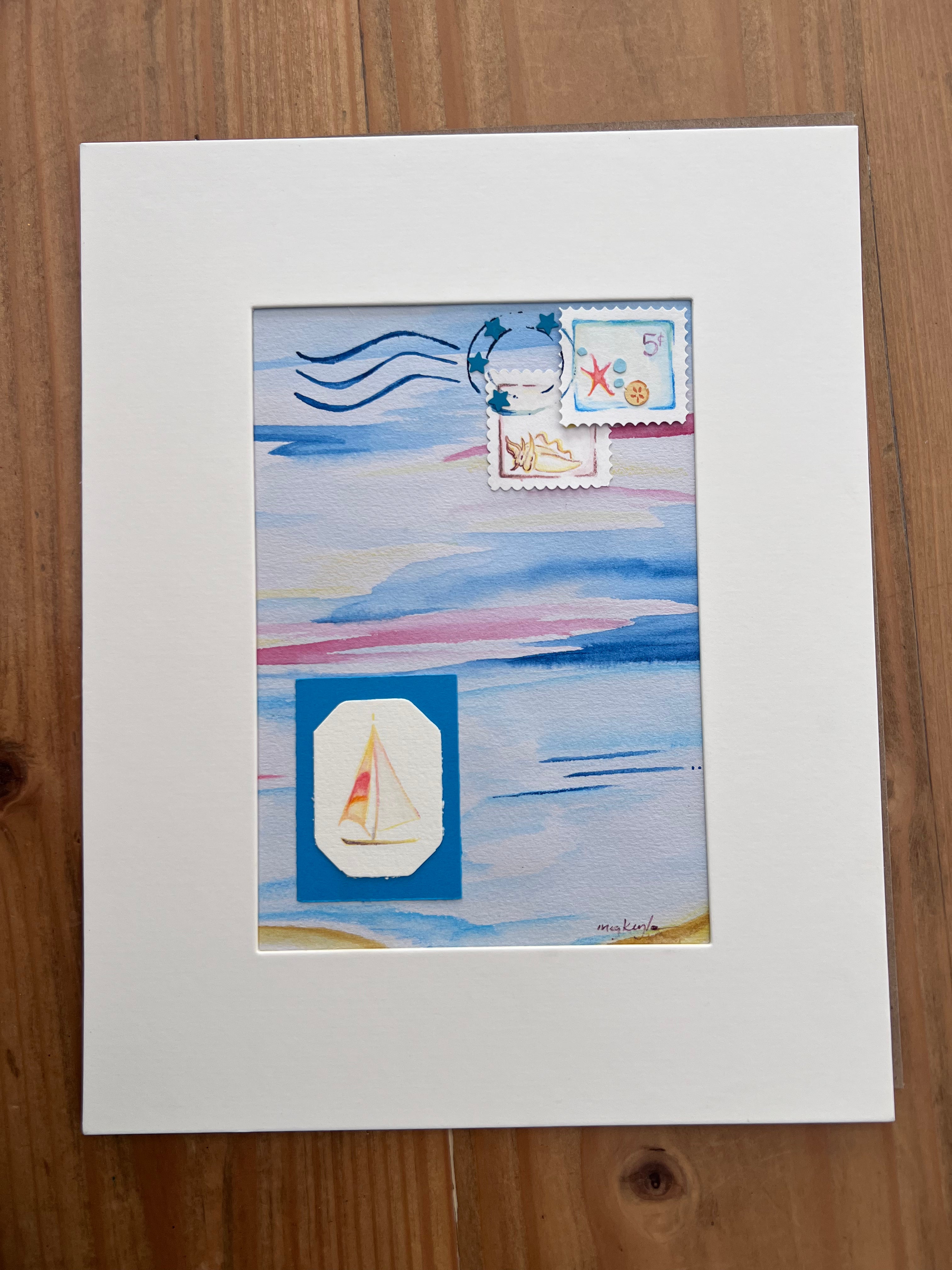 Wish you were here! by Megan Keylon (8"x10" Matted drawing)