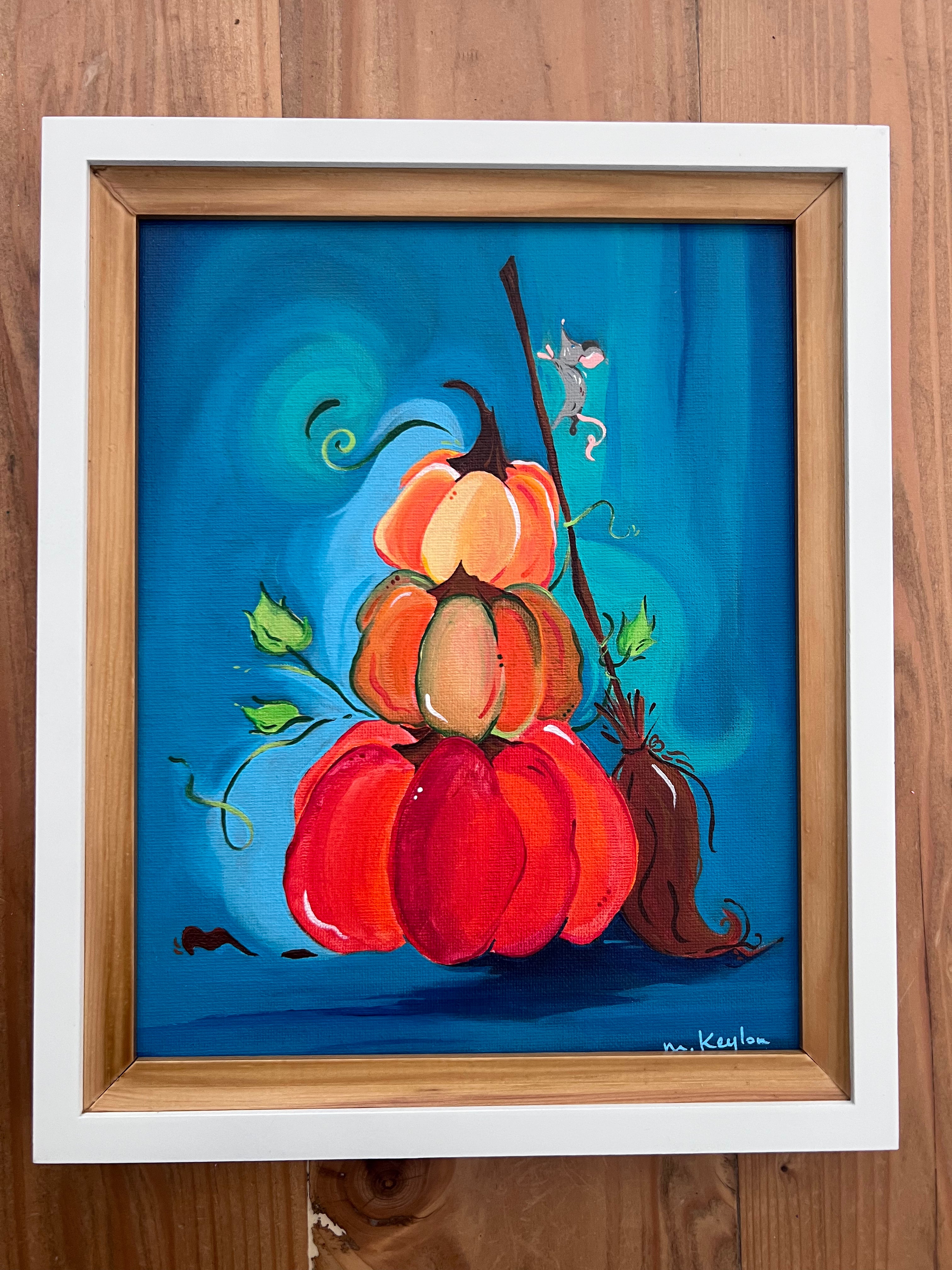 Sweeping Through Fall by Megan Keylon (9.5"x11.5" Framed)