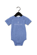 Blue Triblend Hopelynd Logo Infant One-Piece with white logo