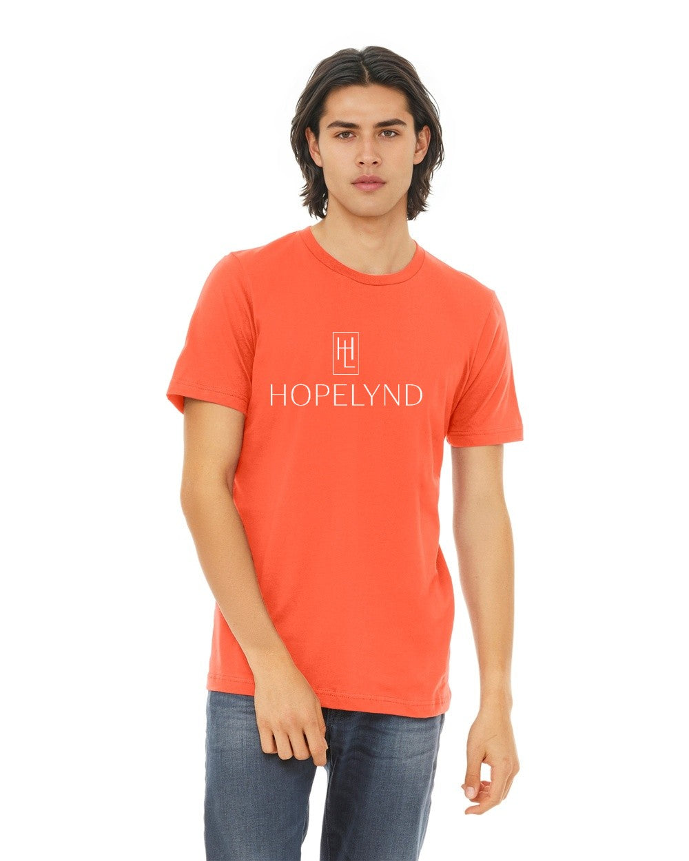 Coral Hopelynd Logo Tee with white logo
