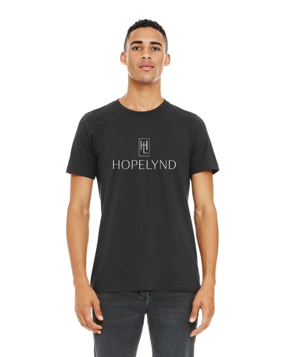 Dark Grey Hopelynd Logo Tee with white logo