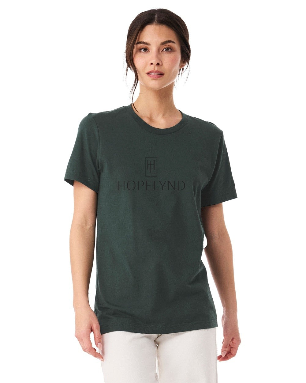 Hunter Green Hopelynd Logo Tee with black logo
