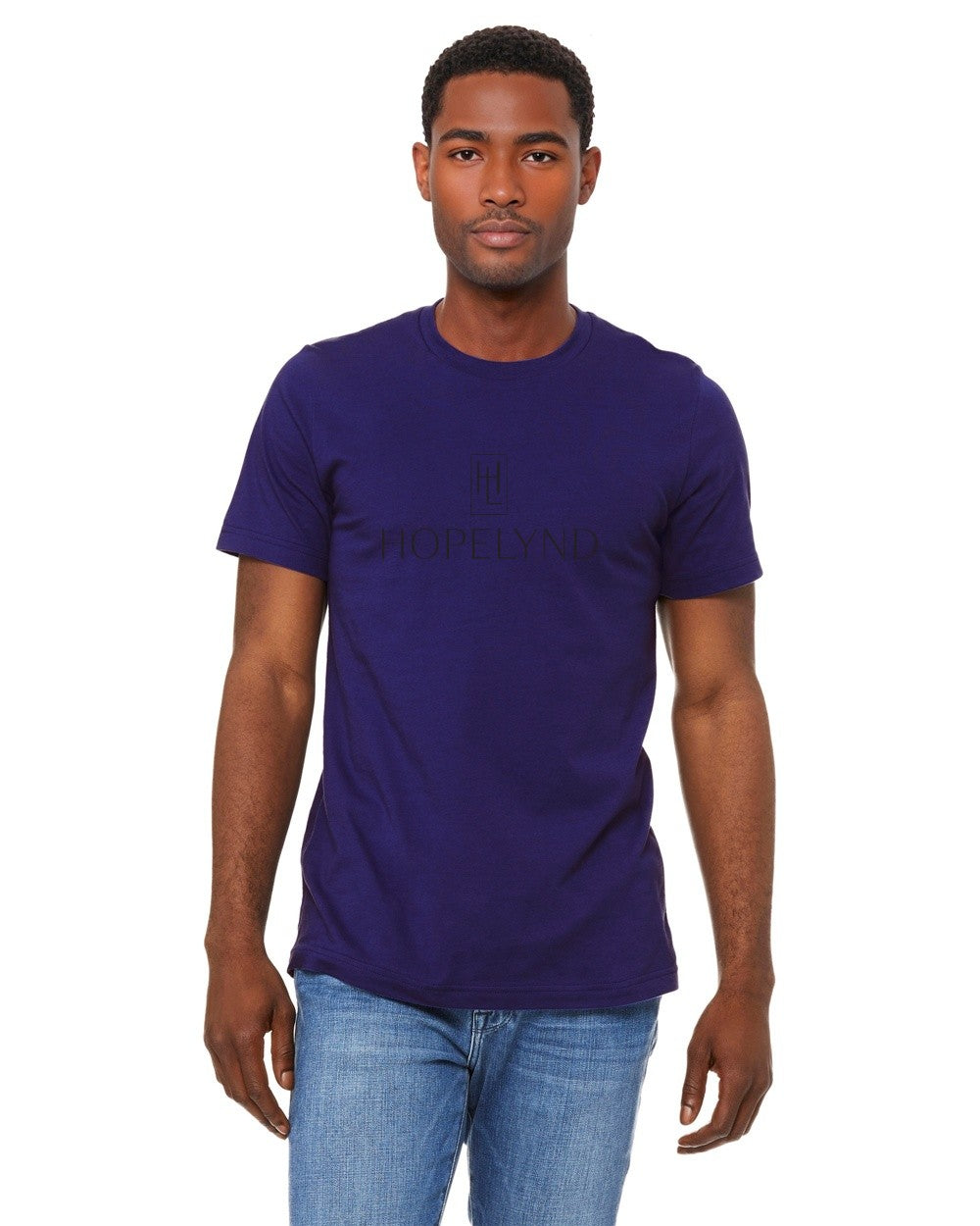 Team Navy Hopelynd Logo Tee with black logo