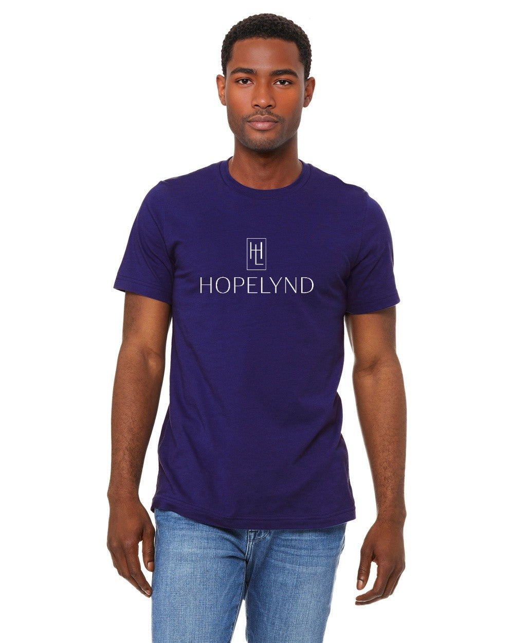 Team Navy Hopelynd Logo Tee with white logo