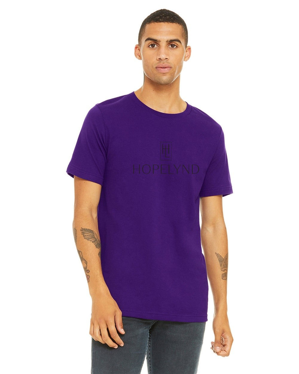 Team Purple Hopelynd Logo Tee with black logo