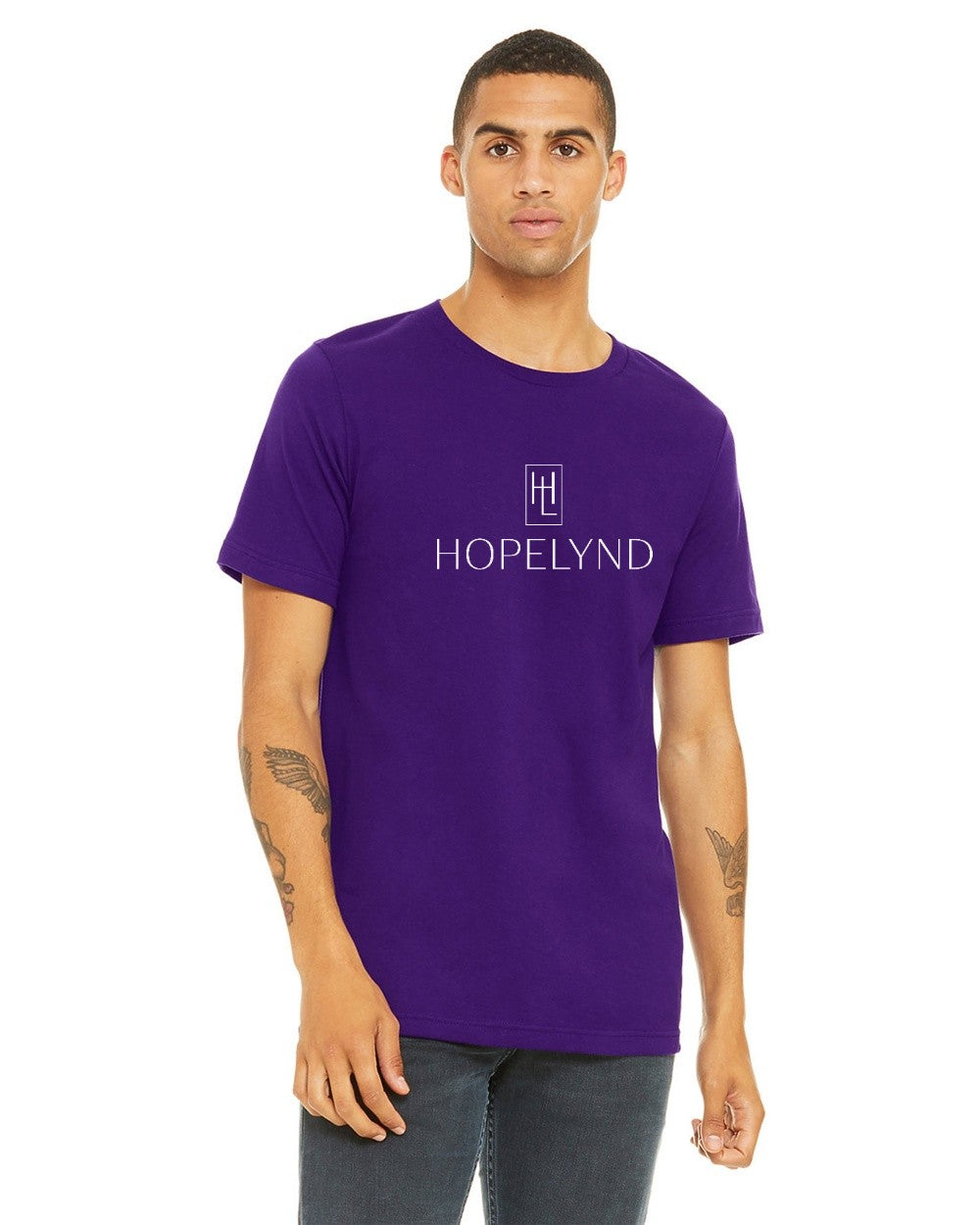 Team Purple Hopelynd Logo Tee with white logo