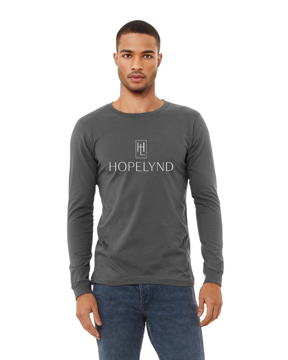 Asphalt Hopelynd Logo Long Sleeve Tee with white logo