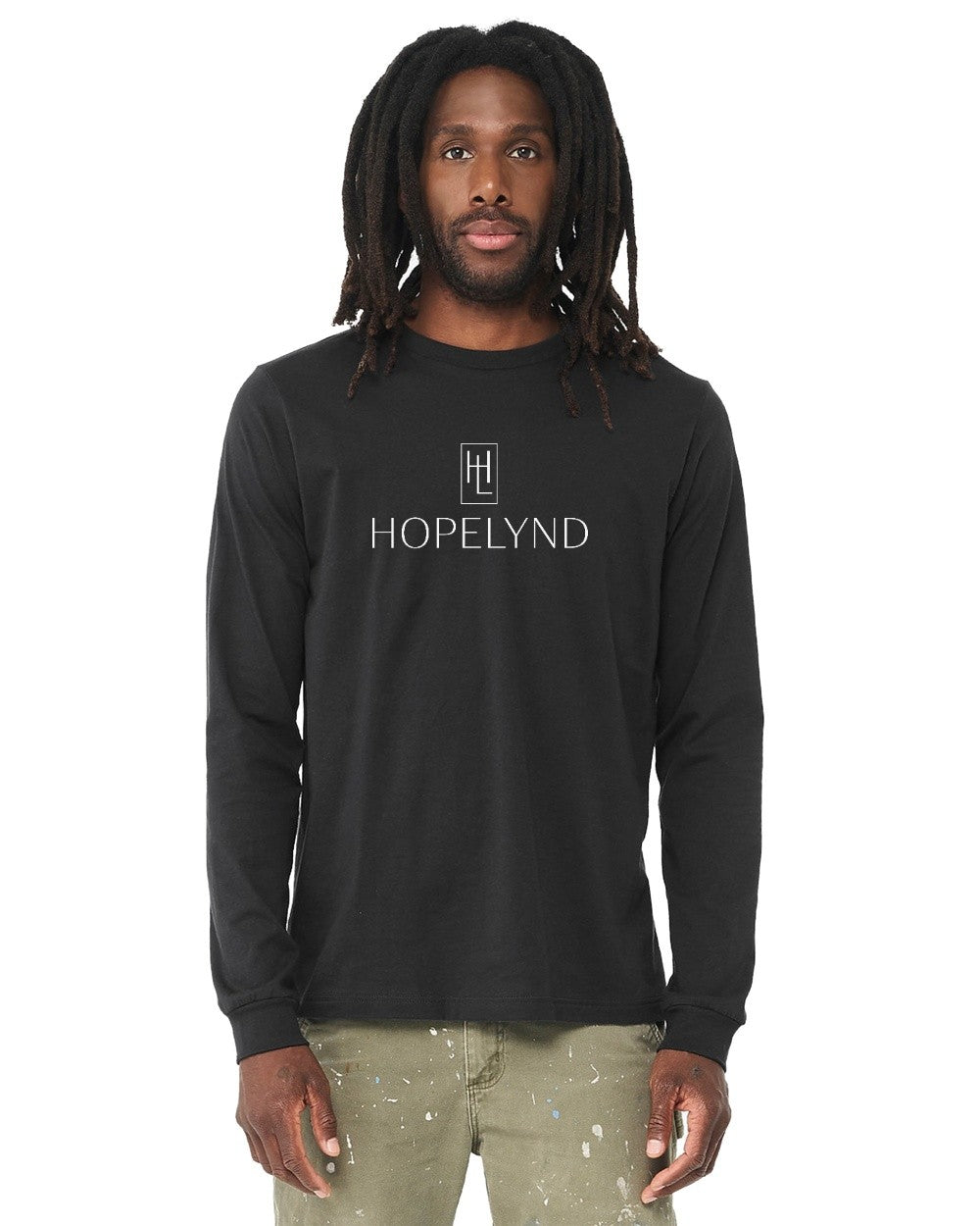 Dark Grey Hopelynd Logo Long Sleeve Tee with white logo