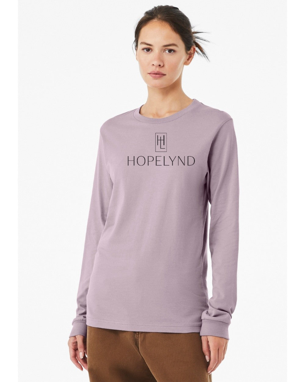 Light Violet Hopelynd Logo Long Sleeve Tee with black logo