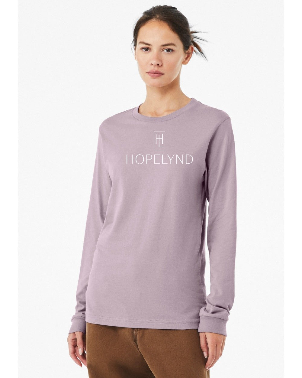 Light Violet Hopelynd Logo Long Sleeve Tee with white logo