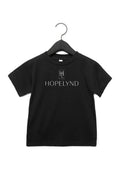 Black Hopelynd Logo Toddler Tee with white logo