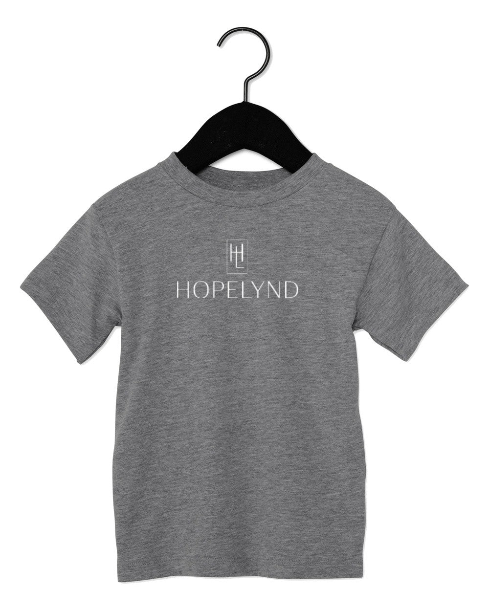 Deep Heather Hopelynd Logo Toddler Tee with white logo