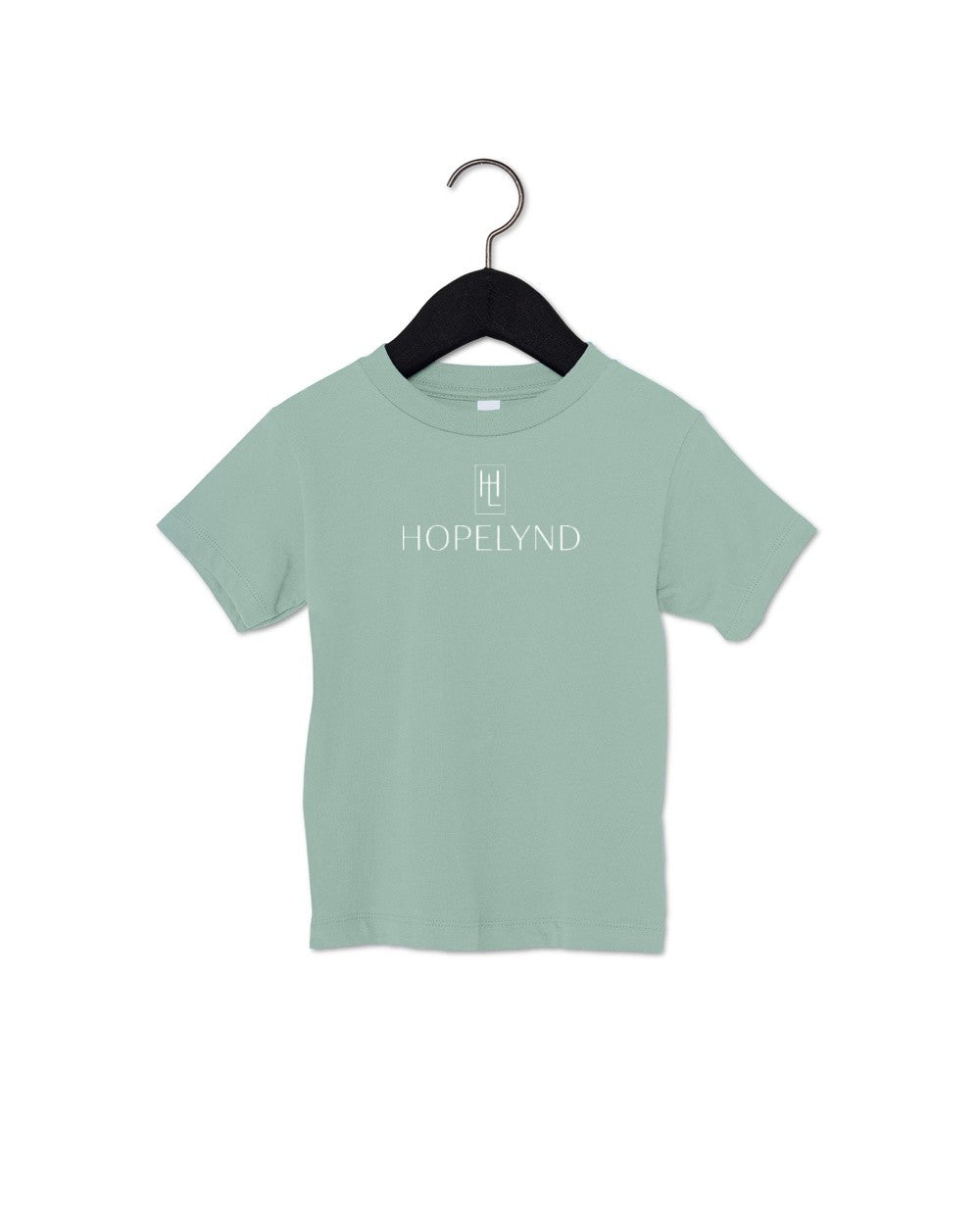 Dusty Blue Hopelynd Logo Toddler Tee with white logo