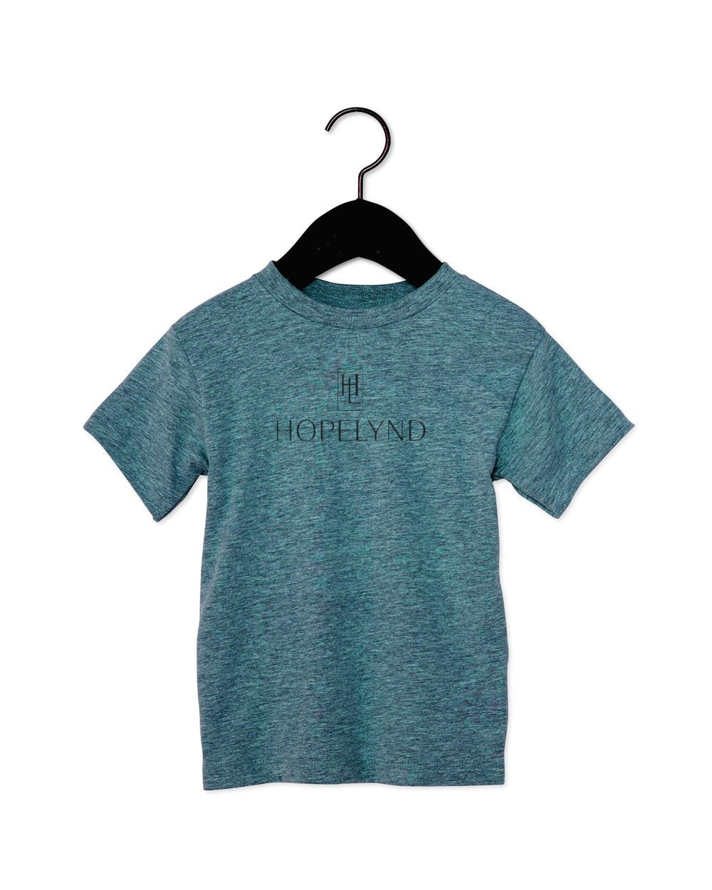 Heather Deep Teal Hopelynd Logo Toddler Tee with black logo