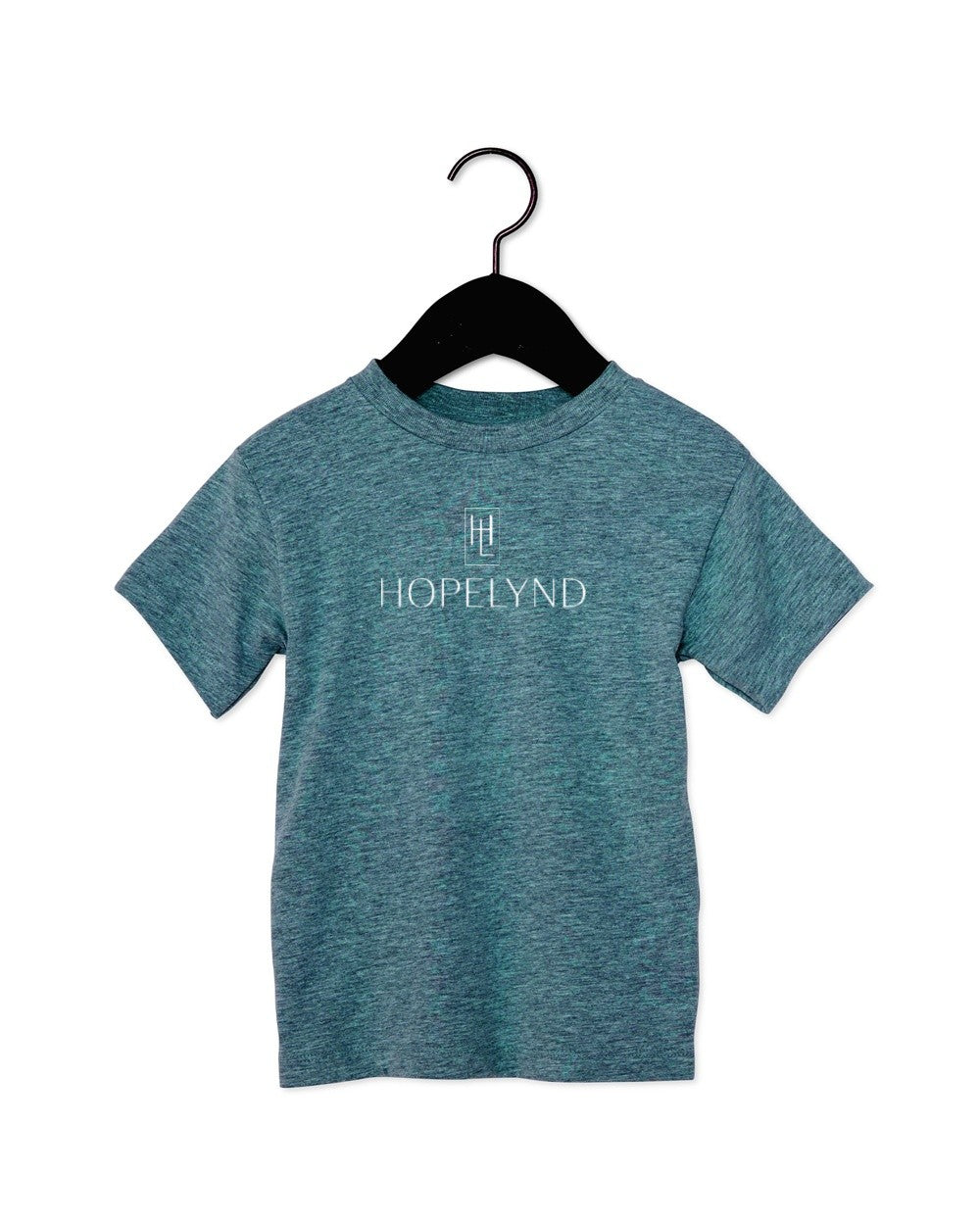 Heather Deep Teal Hopelynd Logo Toddler Tee with white logo
