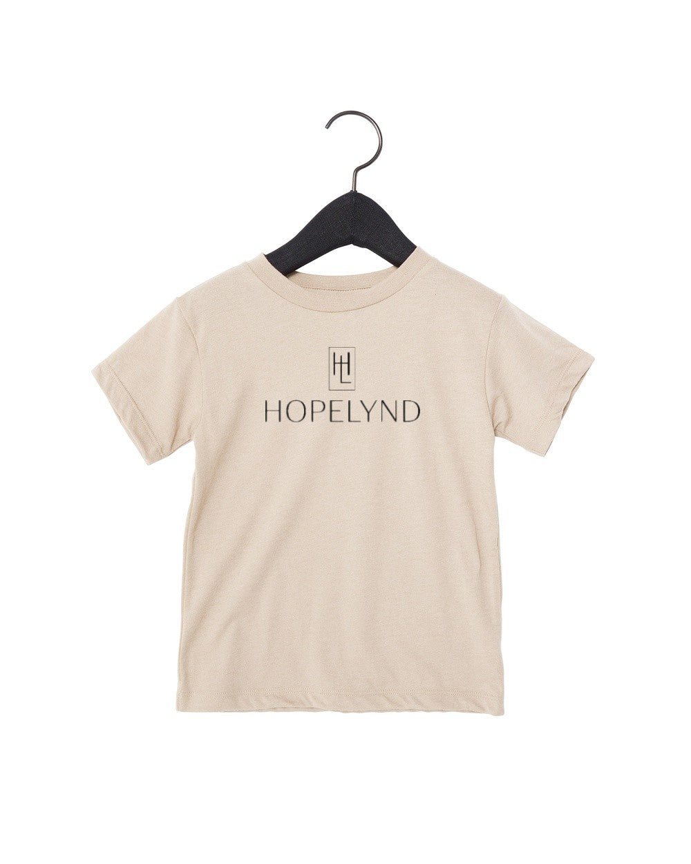 Heather Dust Hopelynd Logo Toddler Tee with black logo