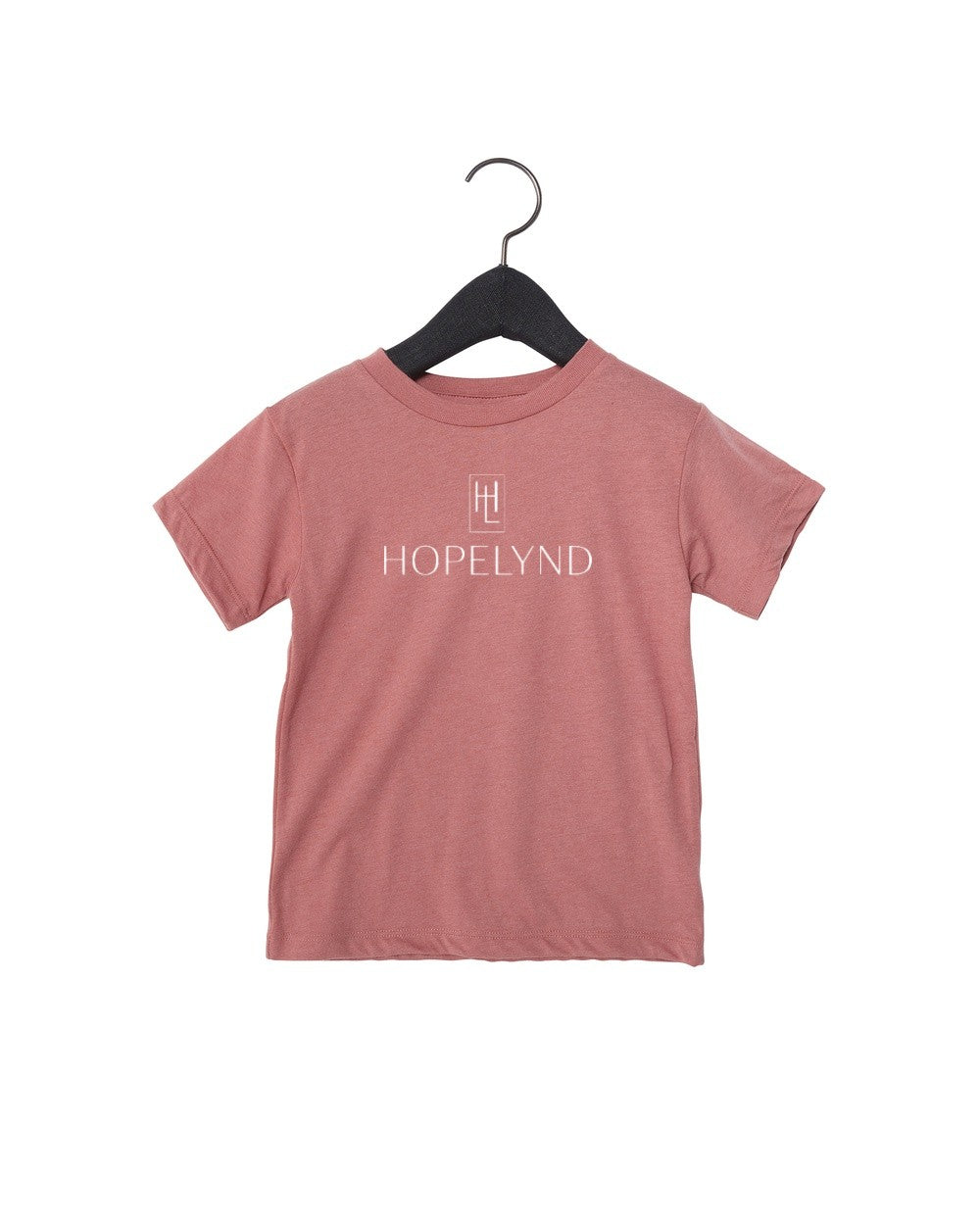 Heather Mauve Hopelynd Logo Toddler Tee with white logo