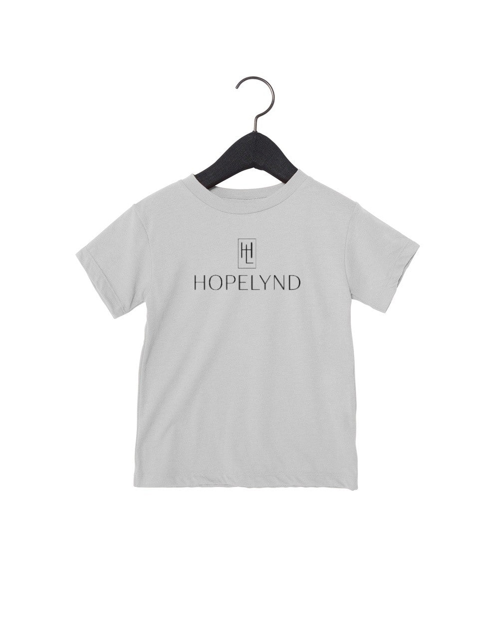 Solid Athletic Grey Hopelynd Logo Toddler Tee with black logo
