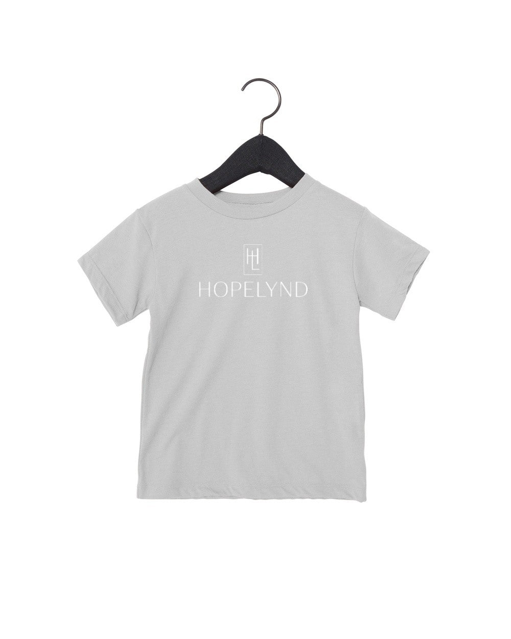 Solid Athletic Grey Hopelynd Logo Toddler Tee with white logo