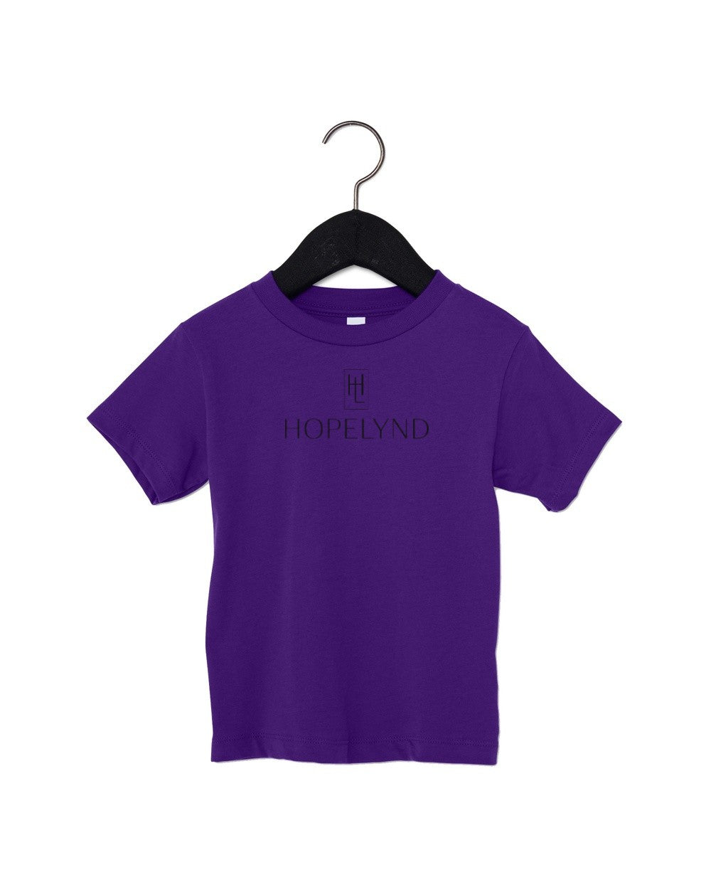Team Purple Hopelynd Logo Toddler Tee with black logo