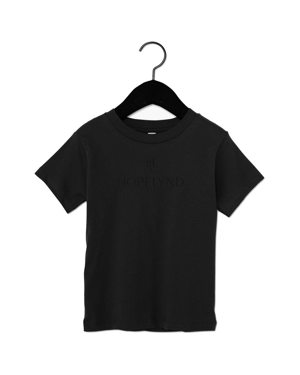 Vintage Black Hopelynd Logo Toddler Tee with black logo